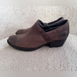 Born Kinney Brown Leather Ankle Boots/Booties Women 7.5